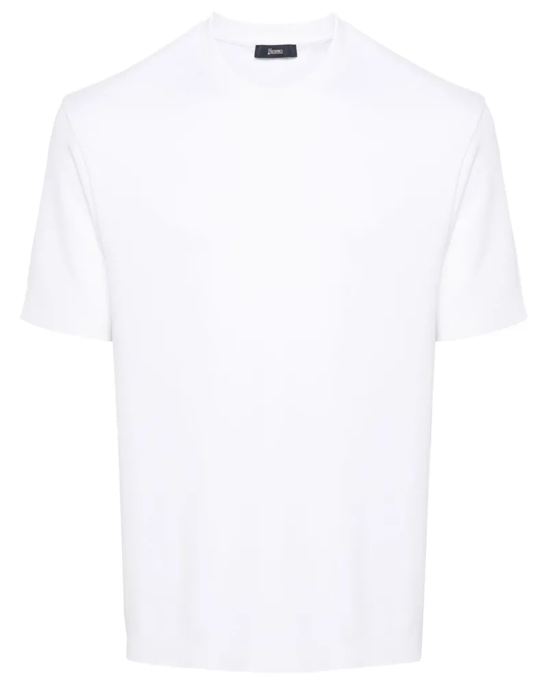 Herno T-Shirt mit Logo-Schild - Weiß Weiß