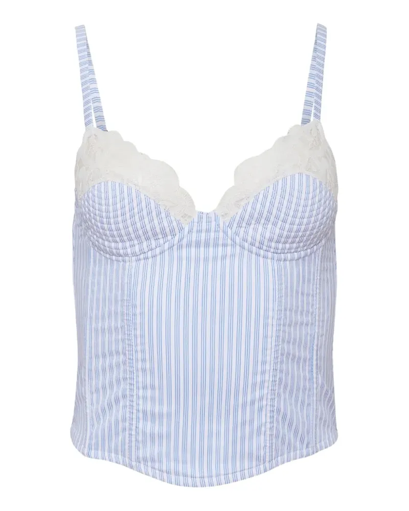 Fleur Du Mal East Hampton lace-trim bustier - Weiß Weiß