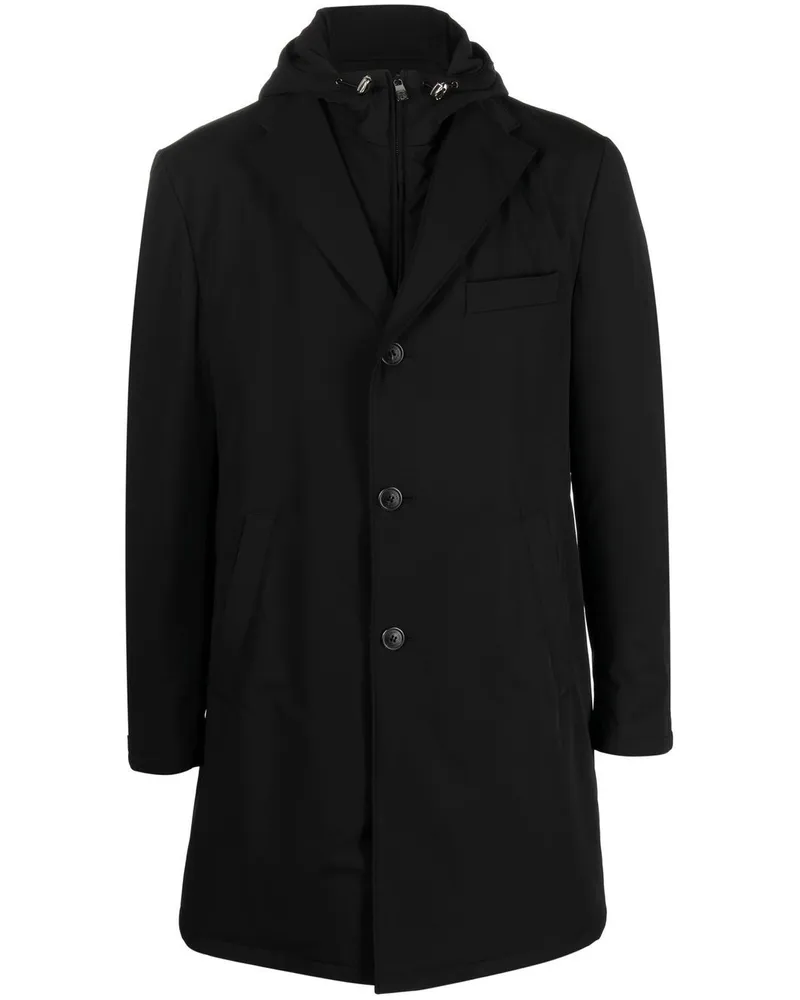 Corneliani Leichte Kapuzenjacke - Schwarz Schwarz