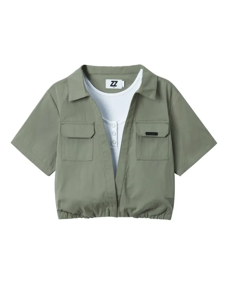 Izzue Hemd im Layering-Look - Grün Grün