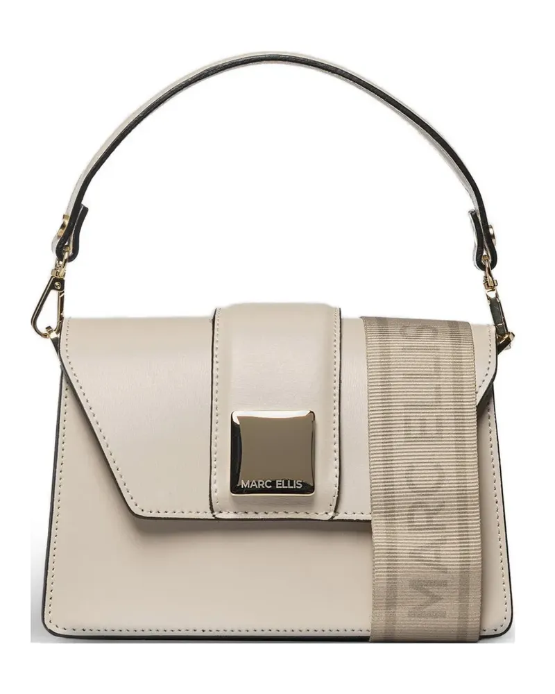 MARC ELLIS Kourtney logo-plaque tote bag - Nude Nude