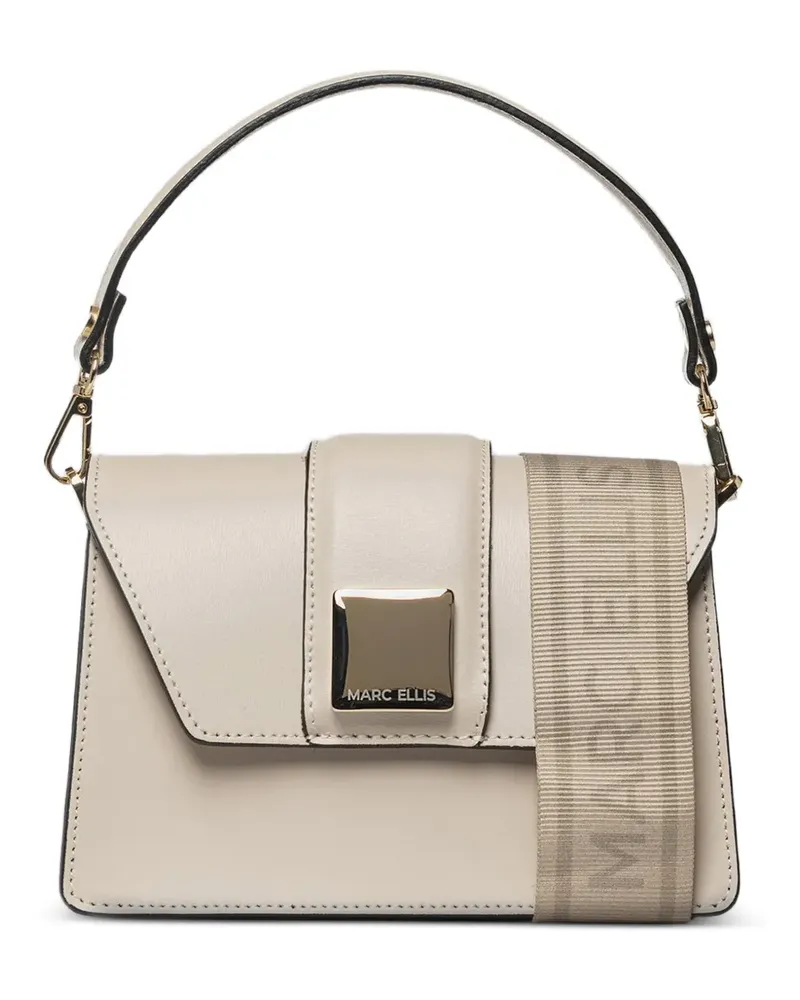 MARC ELLIS Kourtney logo-plaque tote bag - Nude Nude