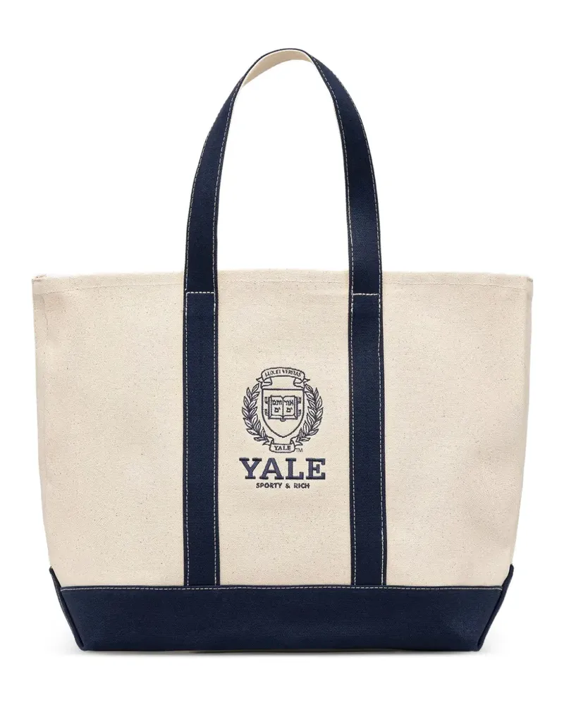 SPORTY & RICH Yale Tote Bag mit Logo - Nude Nude