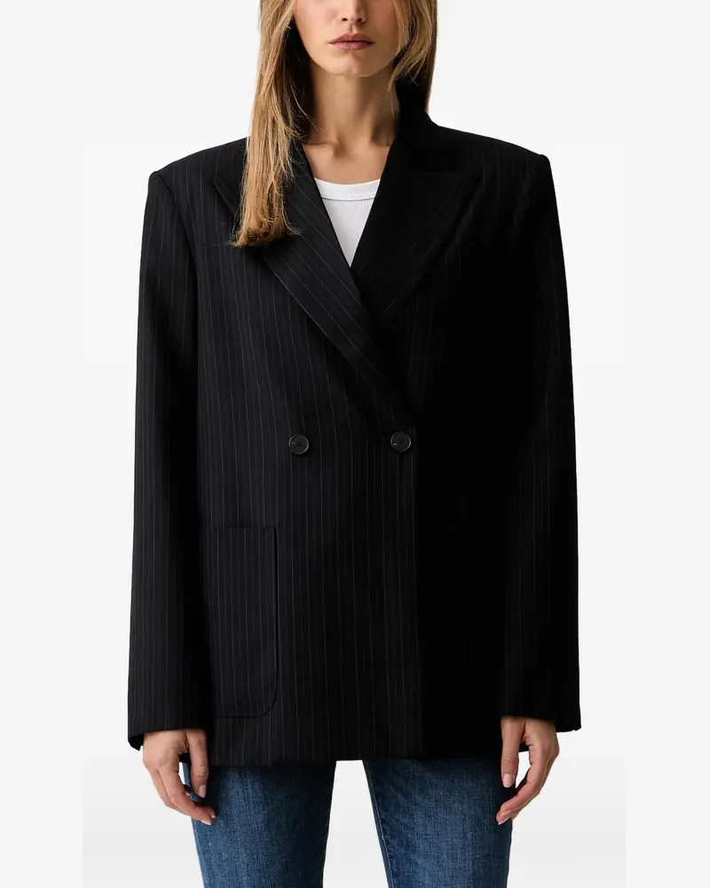 VICOLO pinstripe double-breasted blazer - Schwarz Schwarz