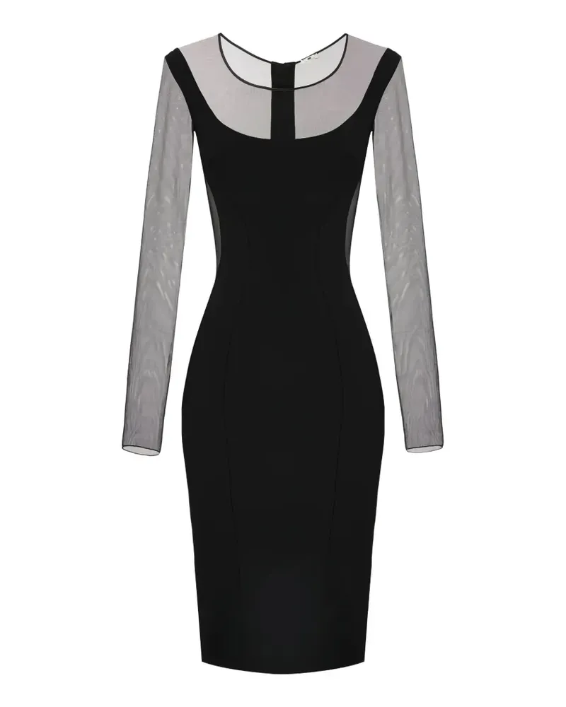 Elisabetta Franchi cut-out sheer midi dress - Schwarz Schwarz