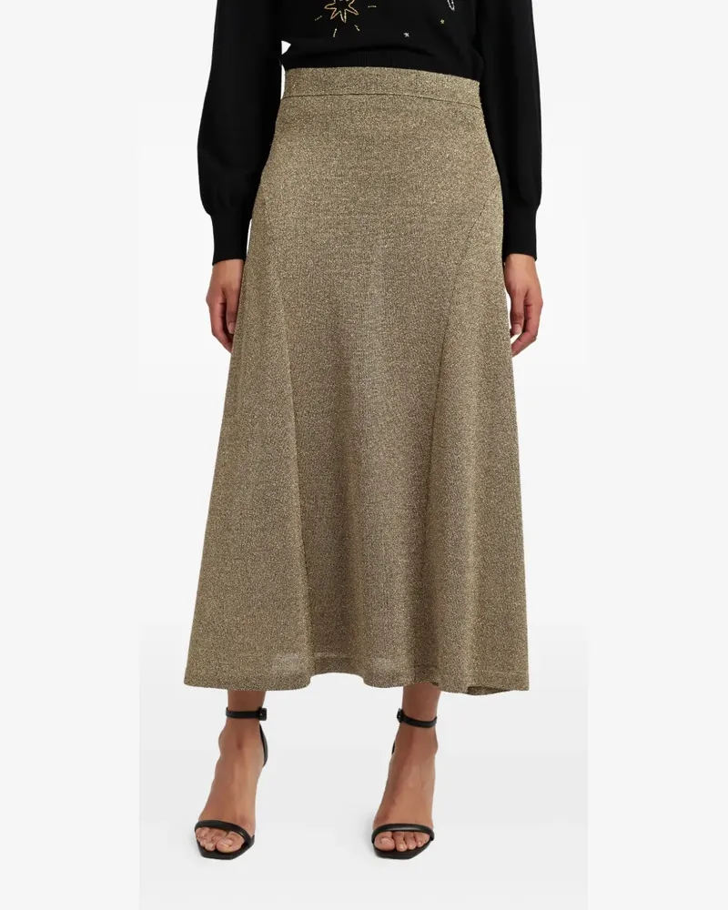 Chinti & Parker elasticated-waistband midi skirt - Gold Gold