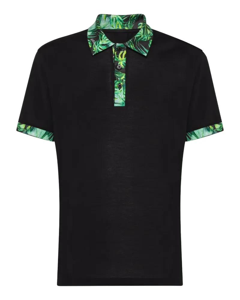 Billionaire Poloshirt mit Palmen-Print - Schwarz Schwarz