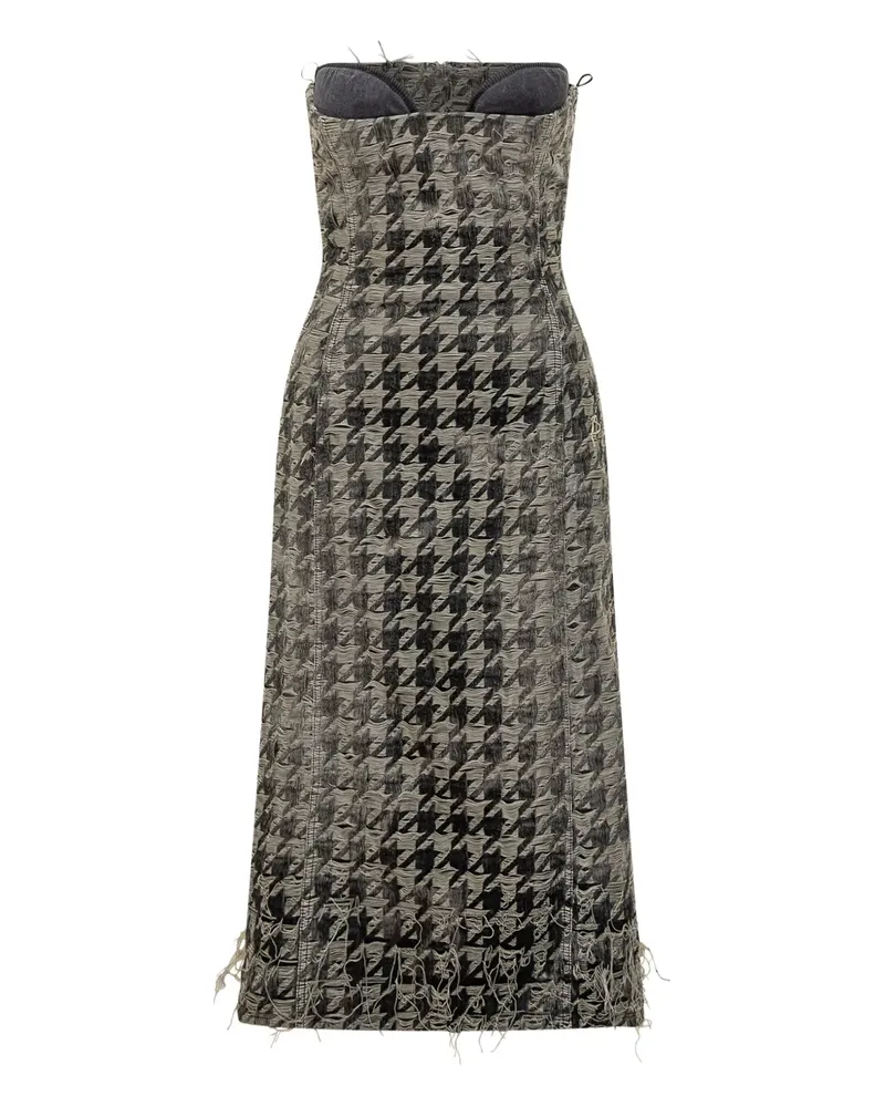 Diesel Kleid mit Hahnentrittmuster - Schwarz Schwarz
