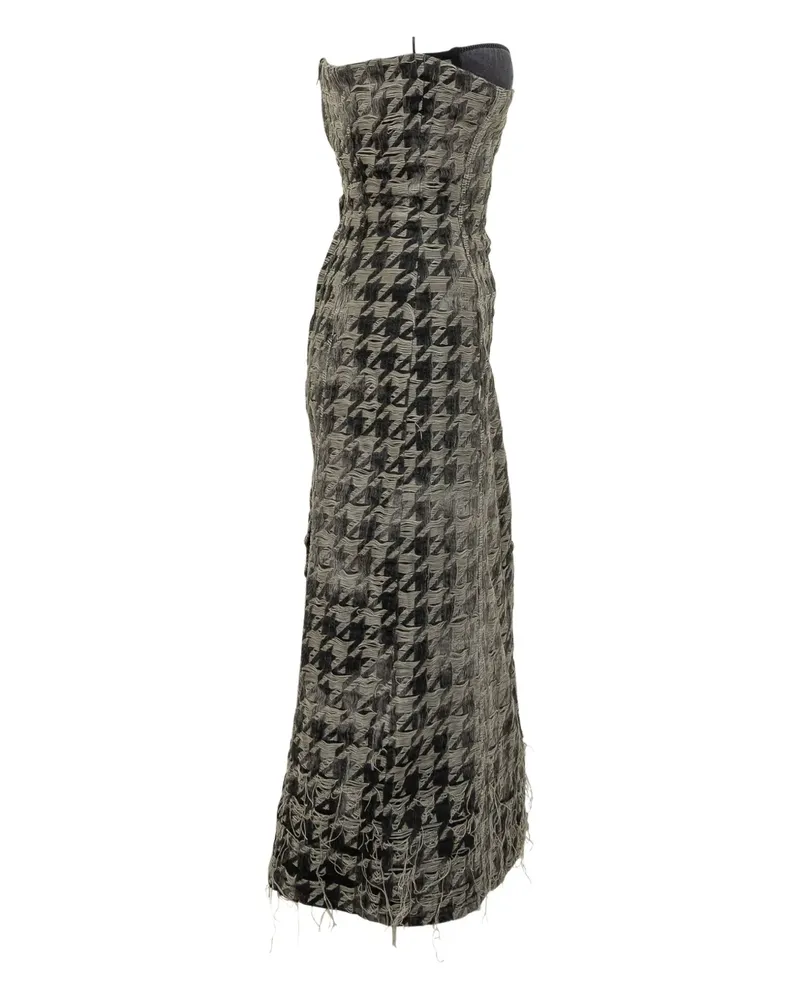Diesel Kleid mit Hahnentrittmuster - Schwarz Schwarz