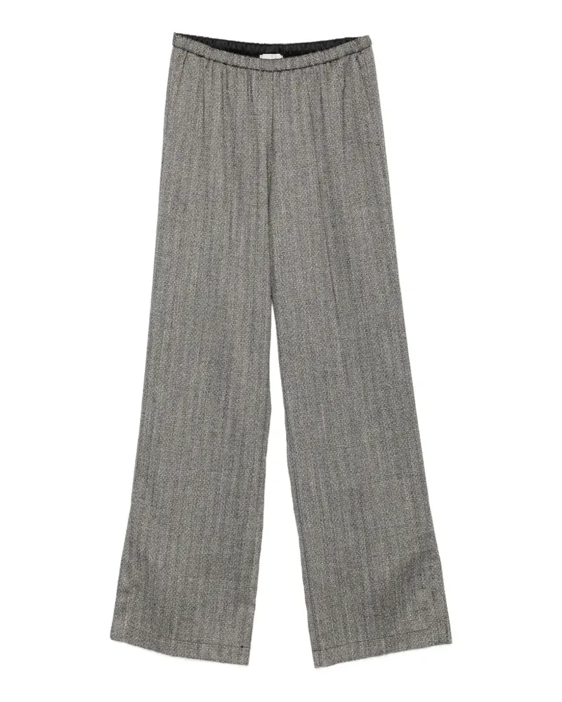 forte_forte Fischgräten-Hose mit seitlichem Schlitz - Grau Grau