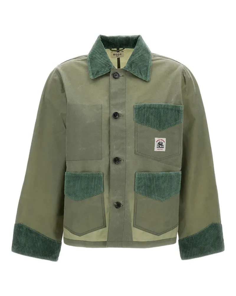 BODE Jacke mit aufgesetzten Taschen aus Cord - Grün Grün