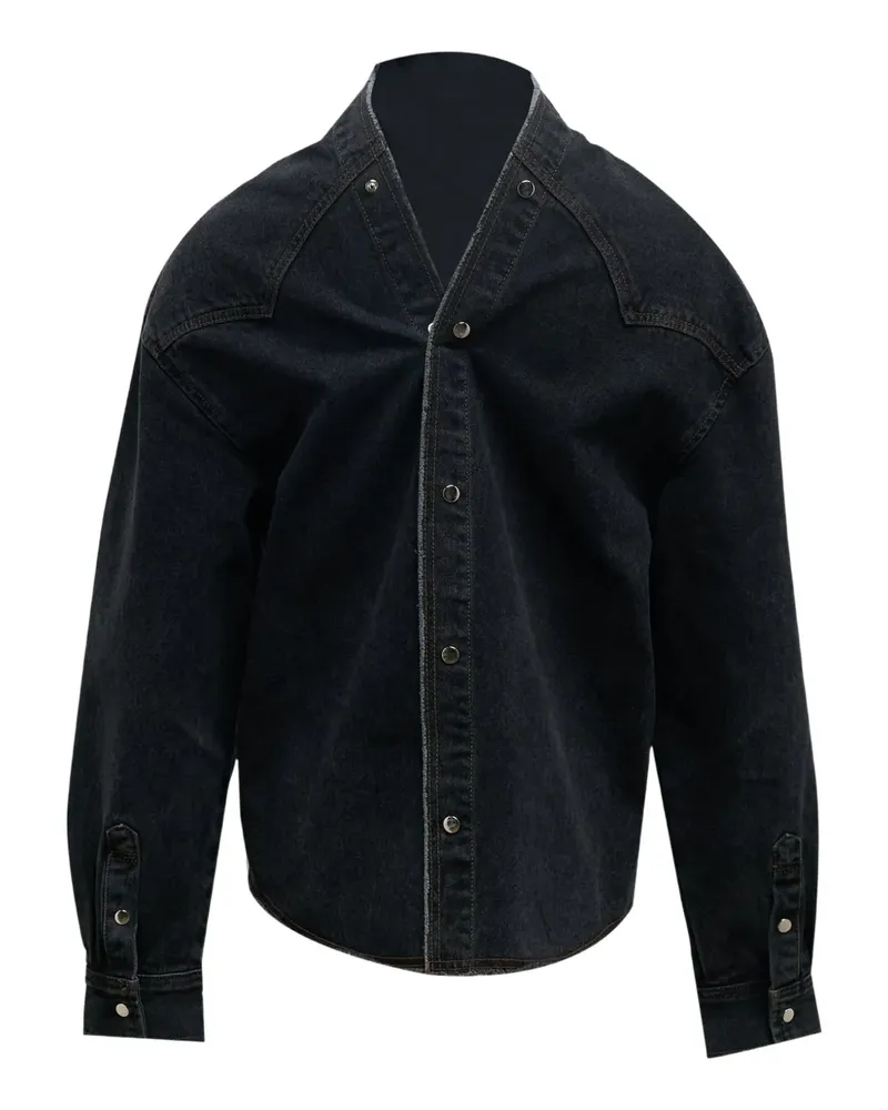 pushBUTTON strap-detail shirt - Schwarz Schwarz