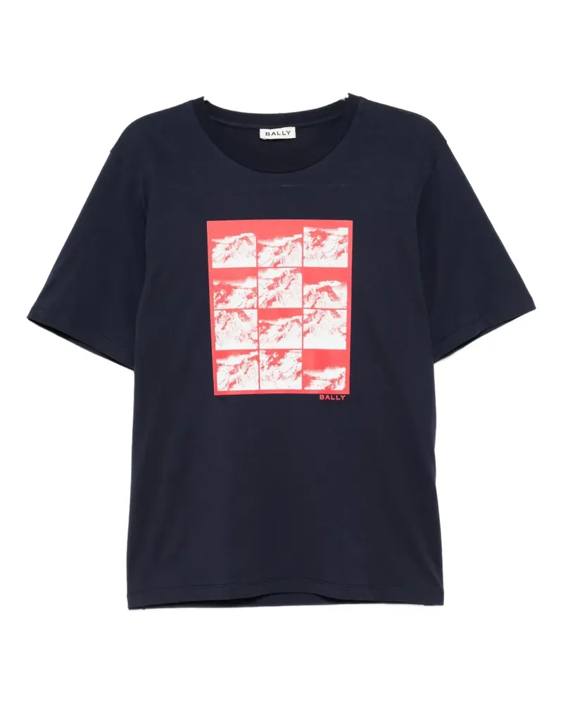 Bally T-Shirt mit grafischem Print - Blau Blau