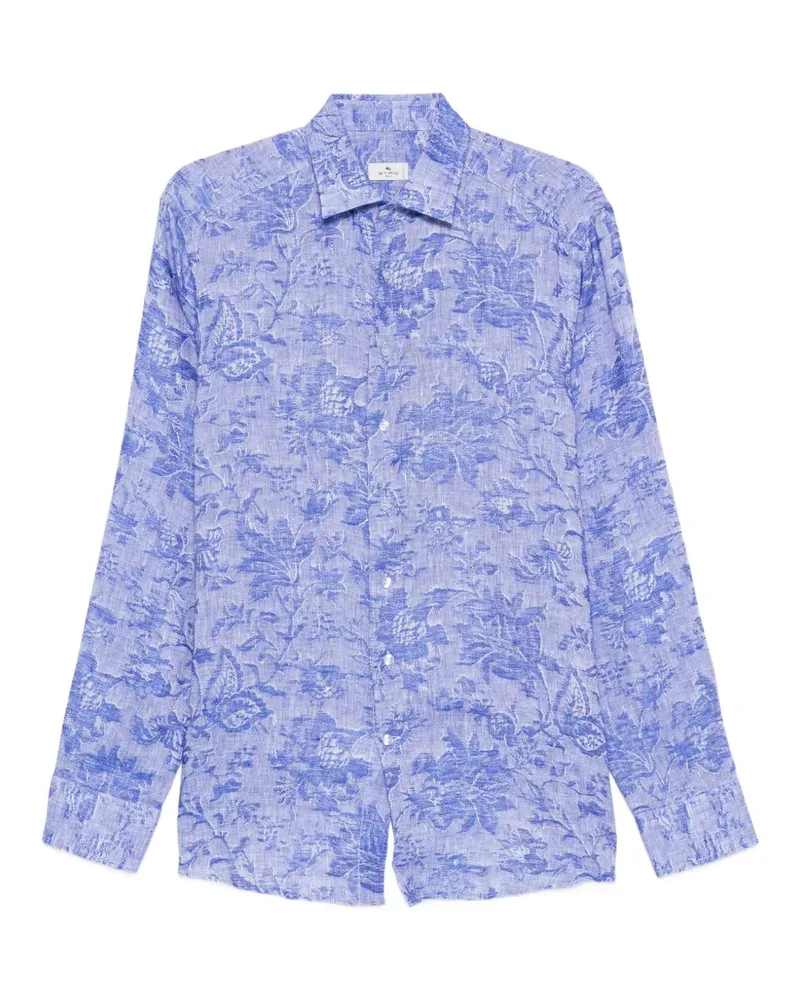 Etro Hemd mit Blumenprint - Blau Blau
