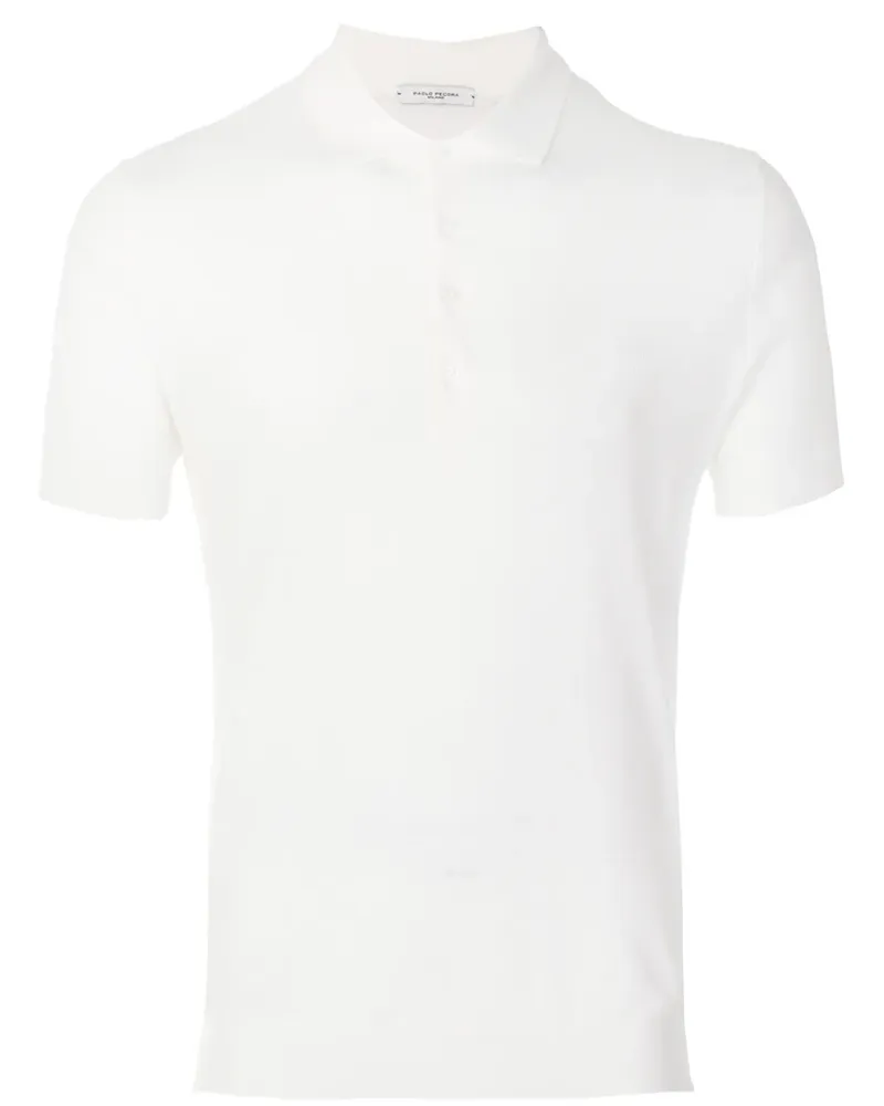 Paolo Pecora Milano Klassisches Poloshirt - Weiß Weiß