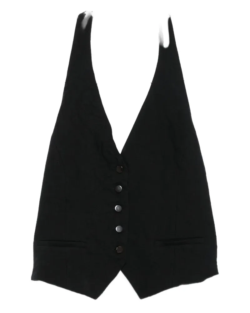 ALYSI Geknöpfte Neckholder-Weste - Schwarz Schwarz
