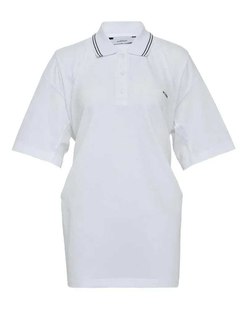 pushBUTTON wrap-design polo top - Weiß Weiß