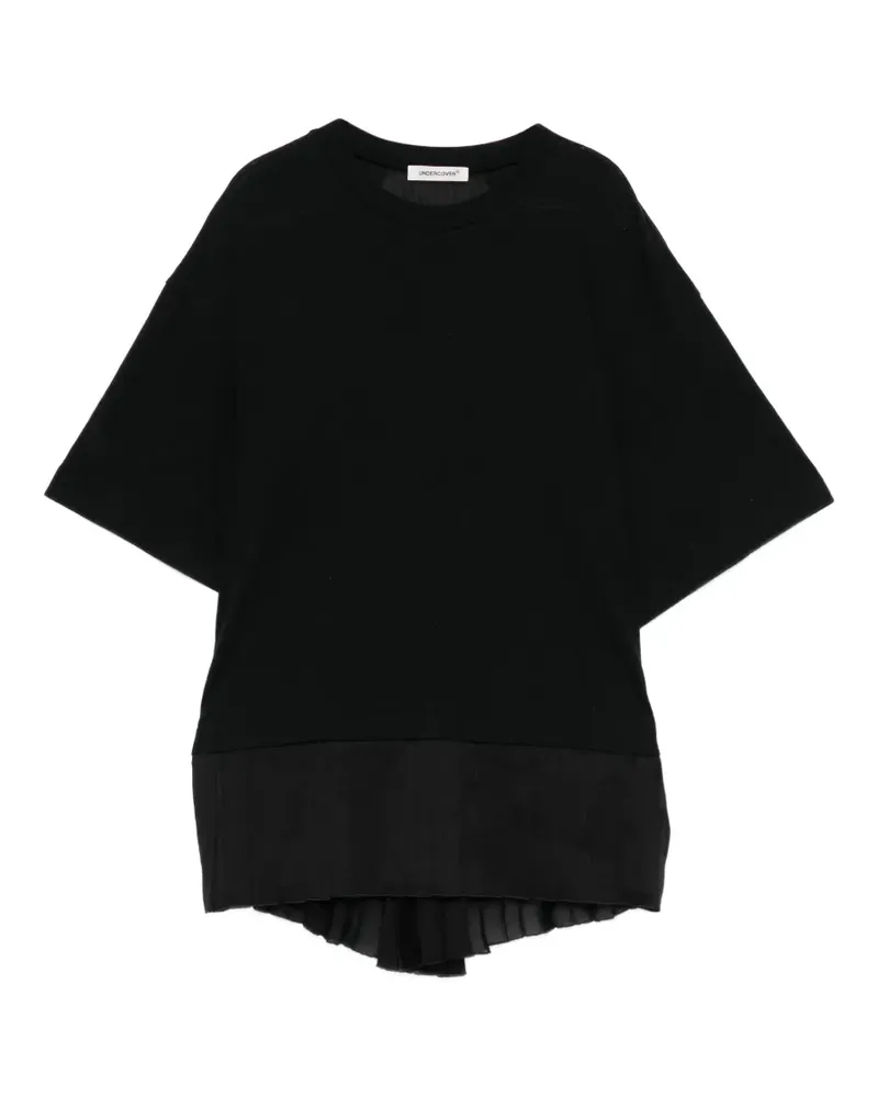 Undercover T-Shirt mit Falteneinsätzen - Schwarz Schwarz