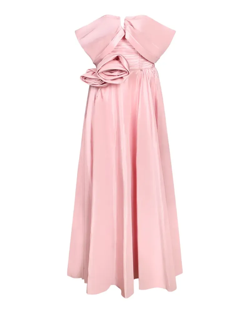 NISSA maxi floral-detail lace-up dress - Rosa Rosa