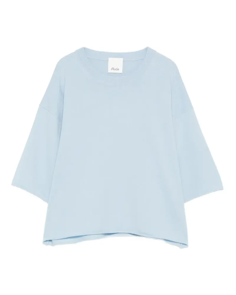 ALLUDE Ungesäumtes T-Shirt - Blau Blau