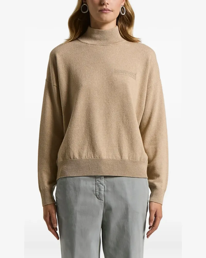 Peserico Pullover mit Stehkragen - Nude Nude