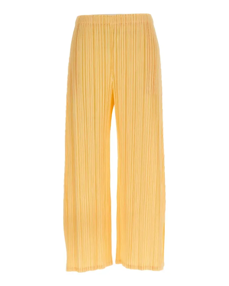 Issey Miyake Plissierte Mellow Pleats Hose - Gelb Gelb