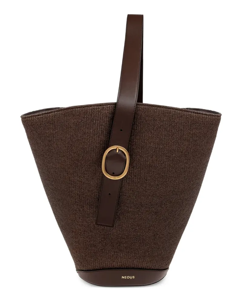 NEOUS Apheli Tote Bag aus Raffiabast und Leder - Braun Braun
