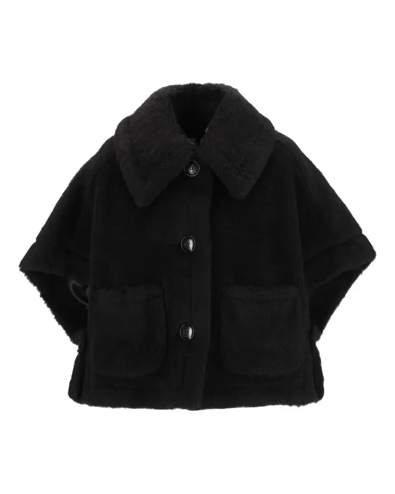 Max Mara Teddy button-down cape - Schwarz Schwarz