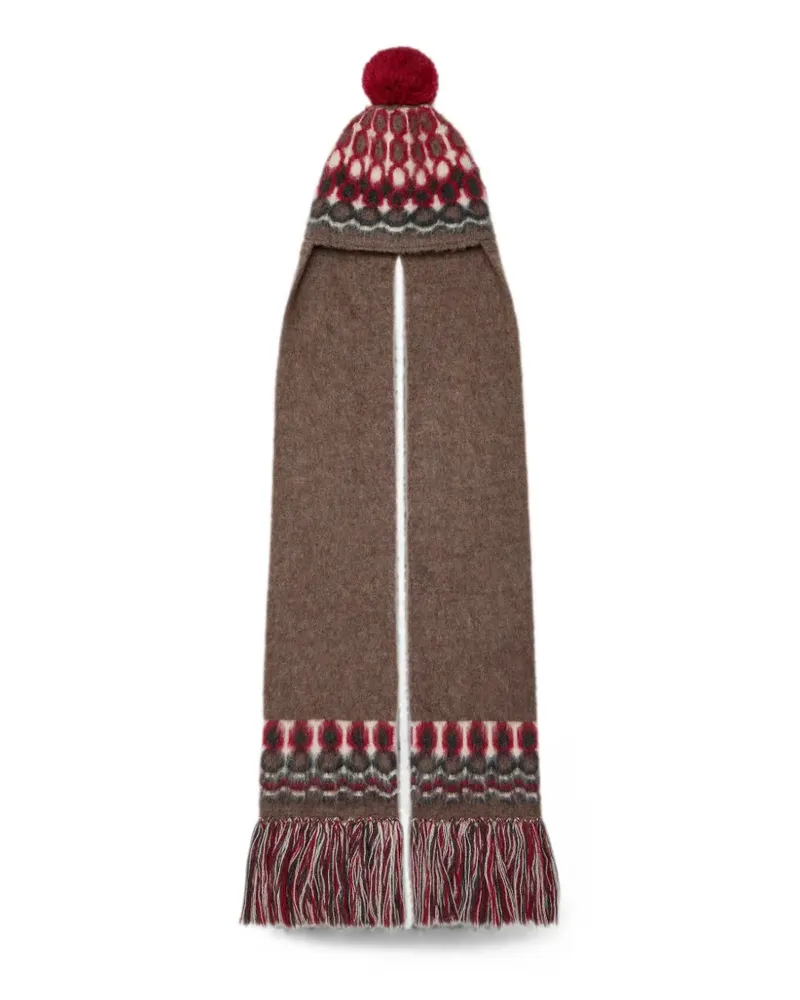 Maison Margiela fair isle pompom beanie hat - Braun Braun