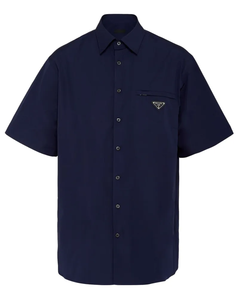 Prada Hemd mit Triangel-Logo - Blau Blau