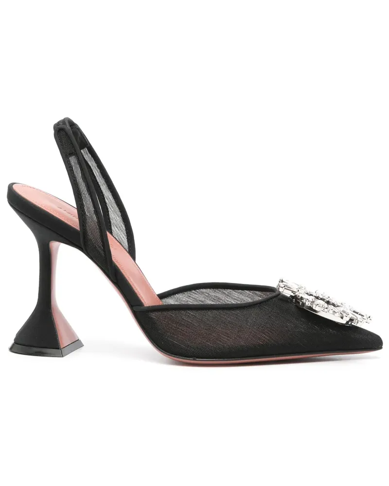 Amina Muaddi Begum Glass Slingback-Pumps 90mm - Schwarz Schwarz