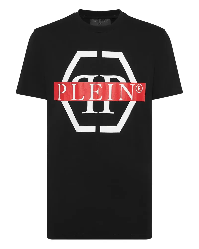 Philipp Plein T-Shirt mit PP Tape-Print - Schwarz Schwarz