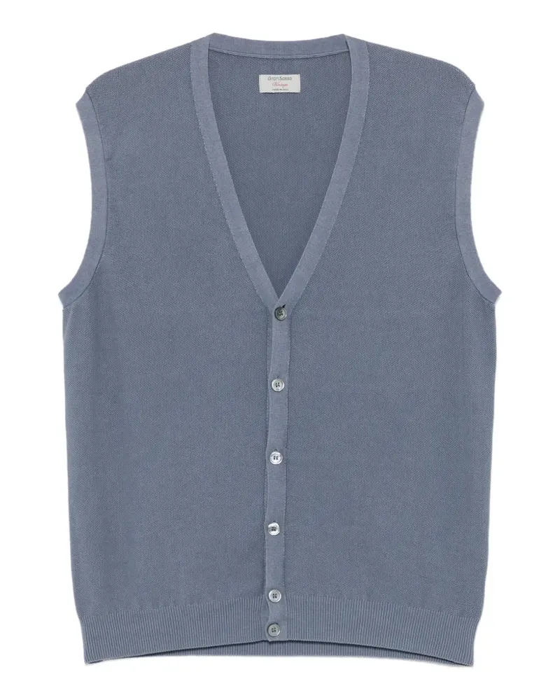 Gran Sasso V-neck button-up vest - Blau Blau