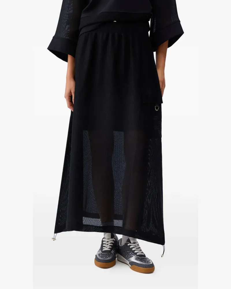 Liu Jo mesh maxi skirt - Schwarz Schwarz