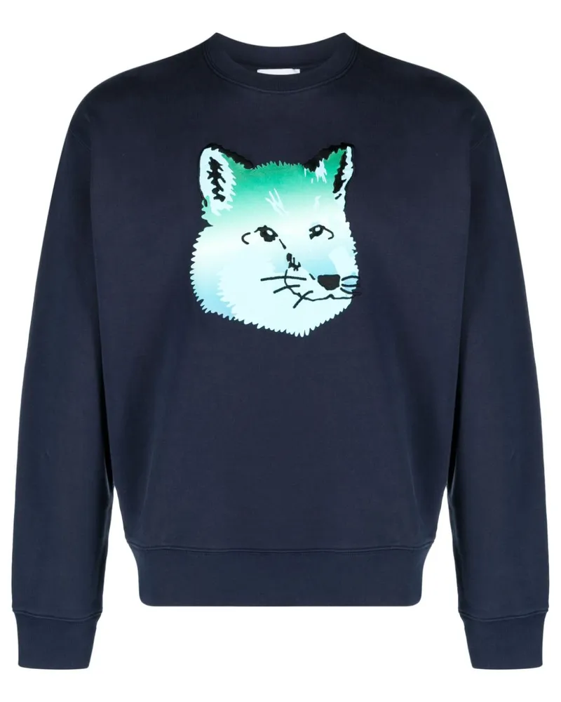 Kitsuné Sweatshirt mit Fuchs-Print - Blau Blau