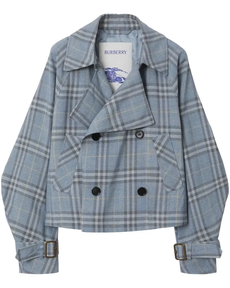 Burberry Karierte Jacke im Trench-Look - Blau Blau