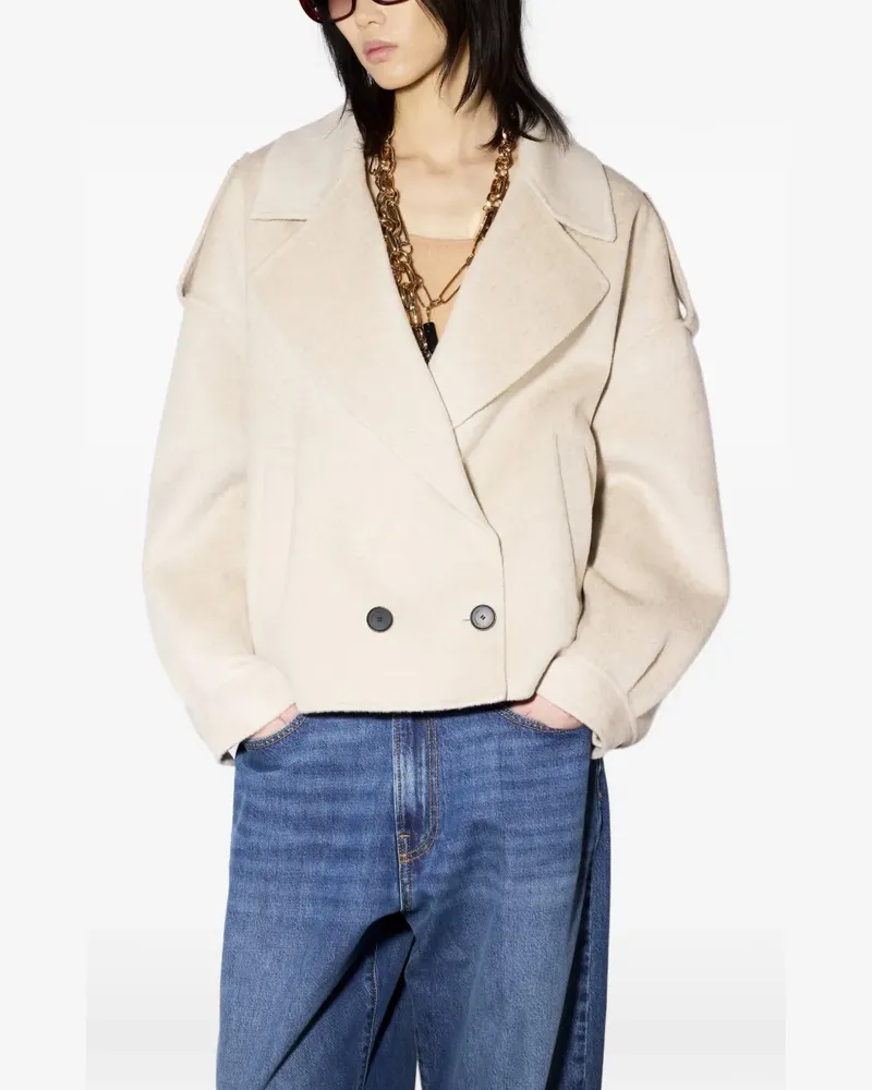 Liviana Conti double-breasted epaulette coat - Nude Nude