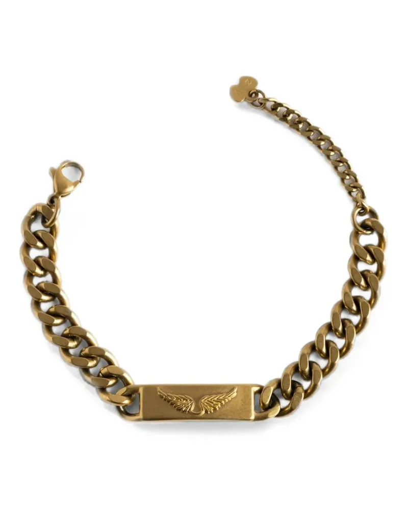 Zadig & Voltaire logo-engraved chain-link bracelet - Gold Gold