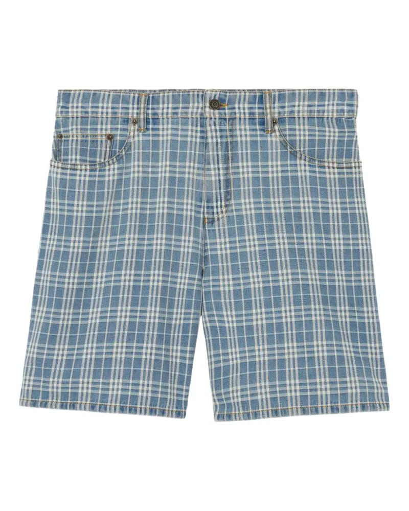 Burberry Karierte Jeans-Shorts - Blau Blau