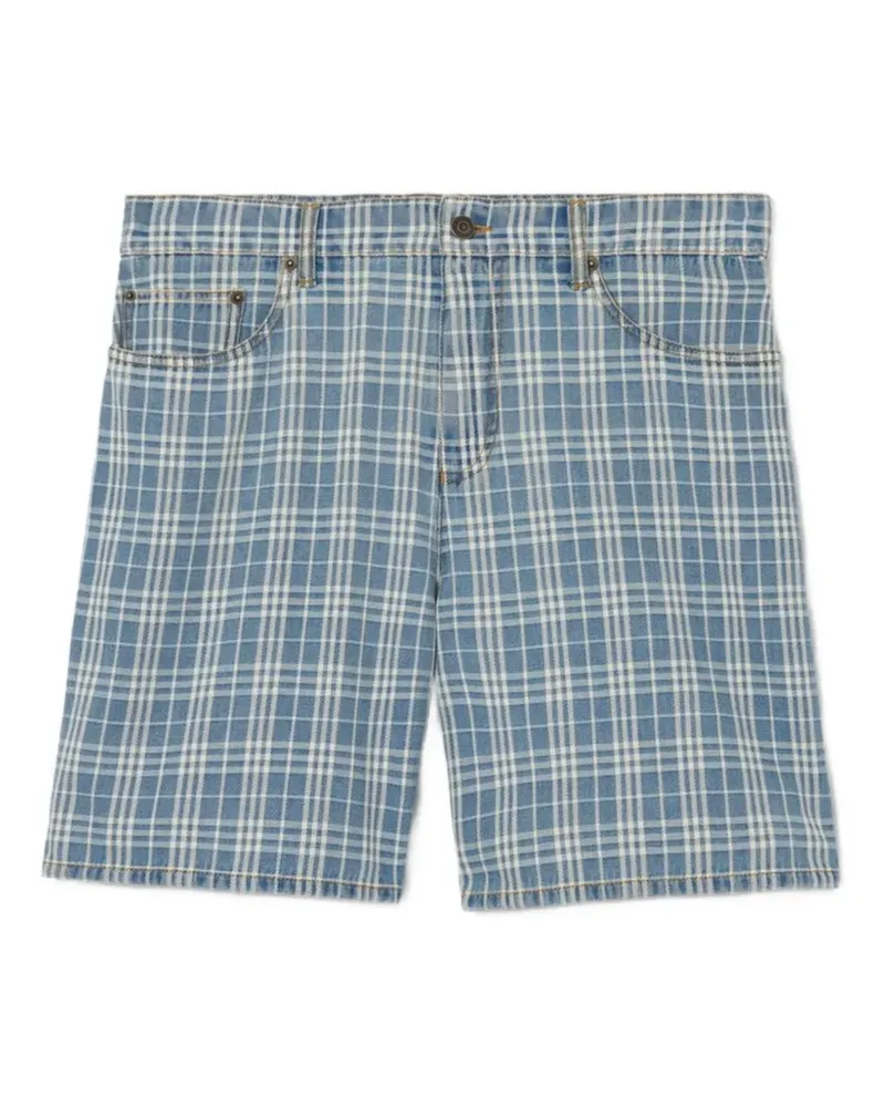 Burberry Karierte Jeans-Shorts - Blau Blau