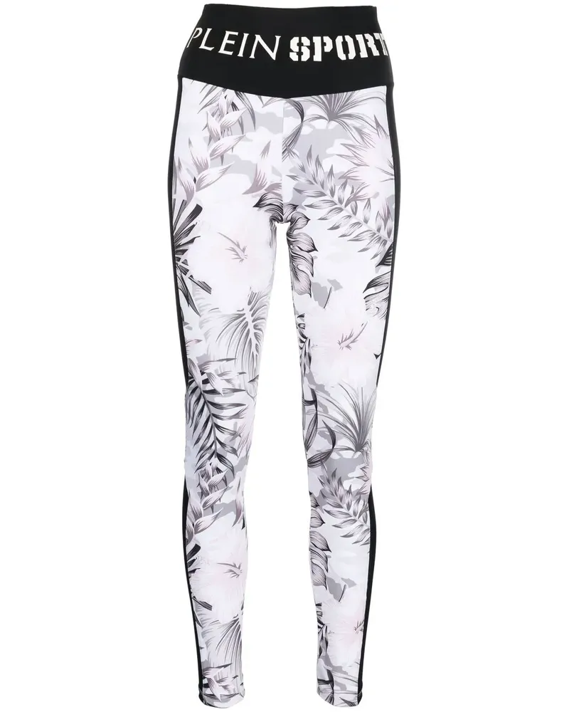 Philipp Plein Leggings mit Blumen-Print - Weiß Weiß