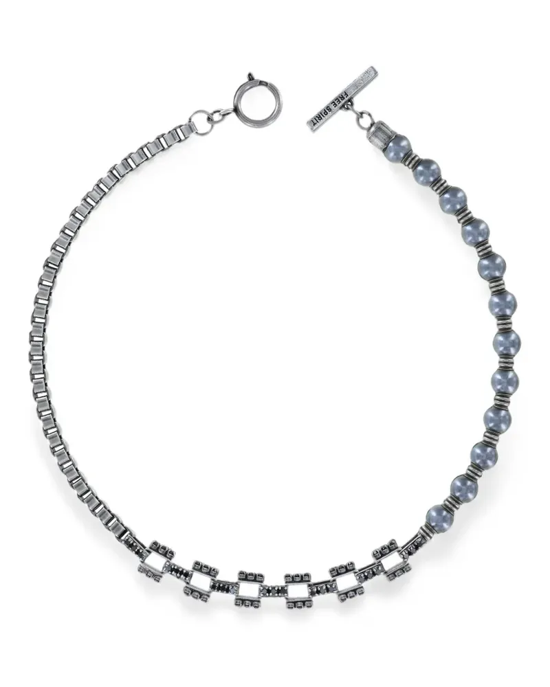 KONPLOTT Free Spirit crystal-embellished beaded necklace - Silber Silber