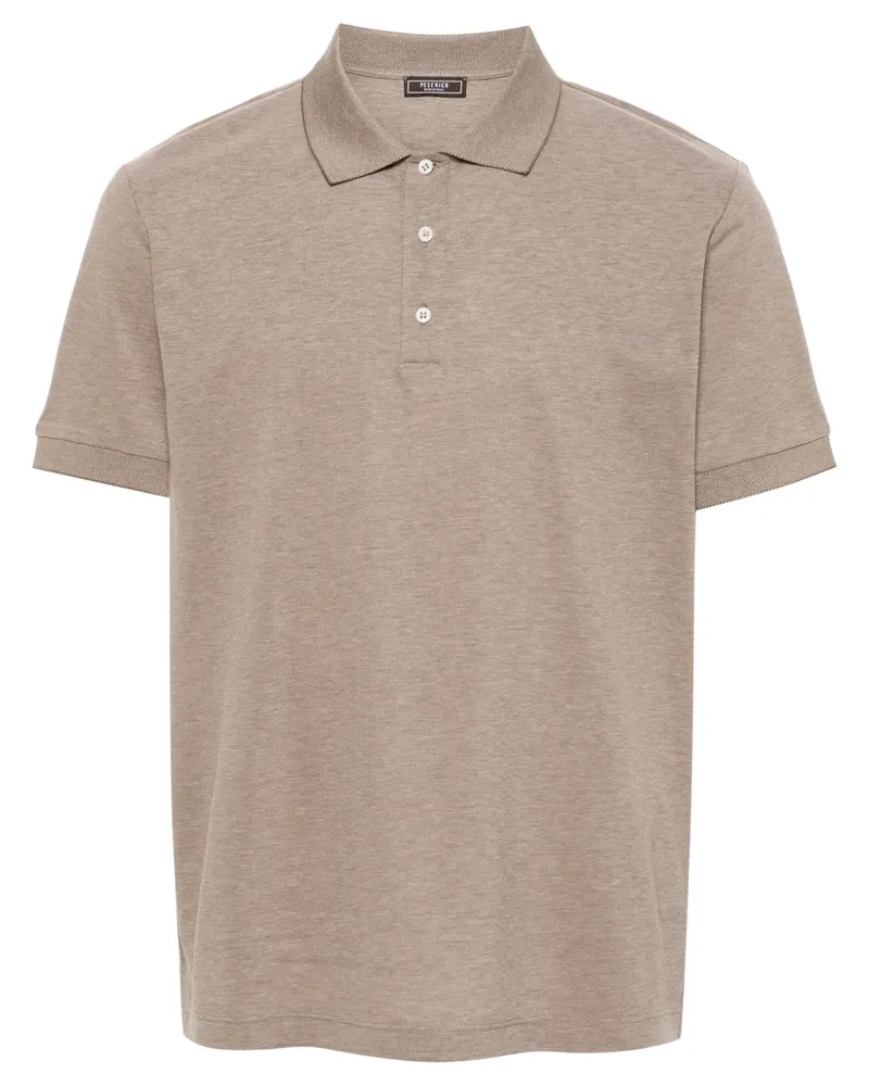 Peserico Klassisches Poloshirt - Braun Braun