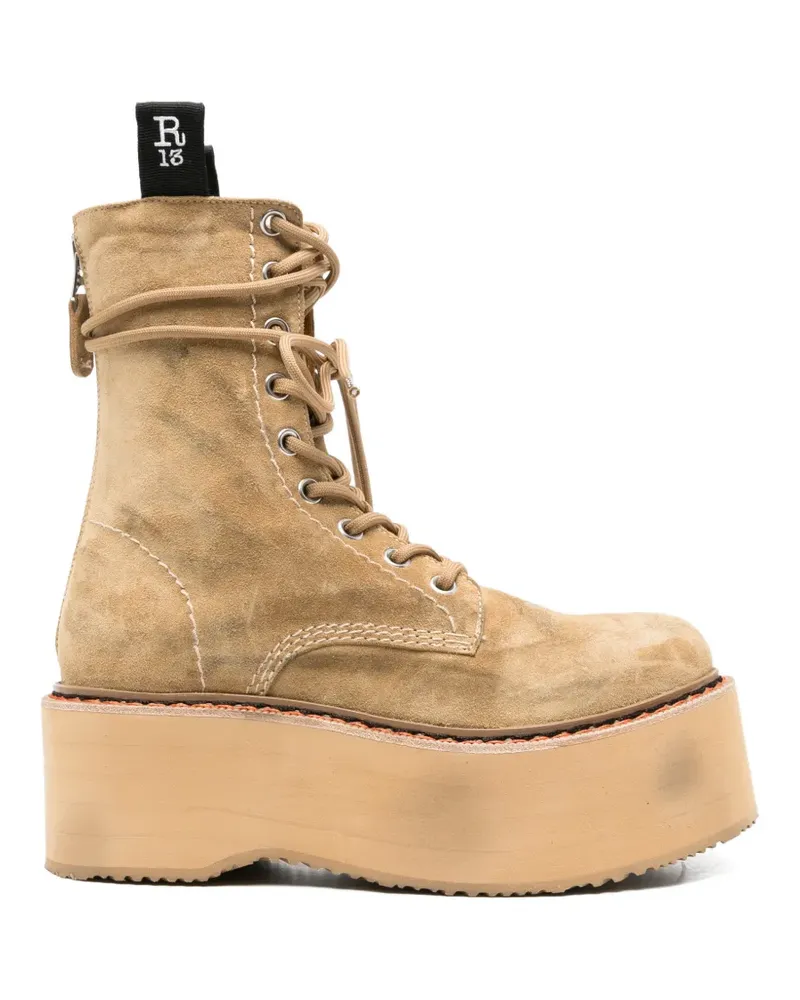 R13 platform lace-up boots - Nude Nude