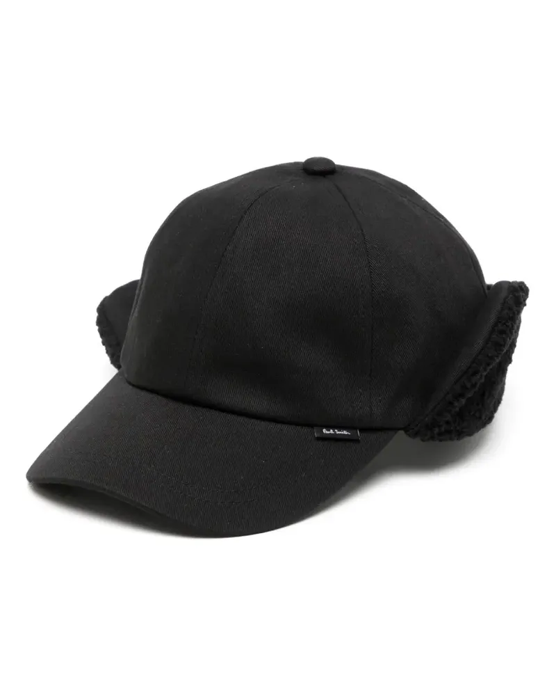 Paul Smith Baseballkappe mit Shearling-Ohr - Schwarz Schwarz