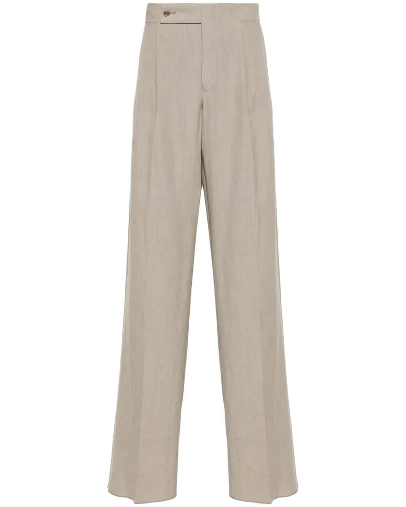 Giorgio Armani Leinenhose mit geradem Bein - Nude Nude