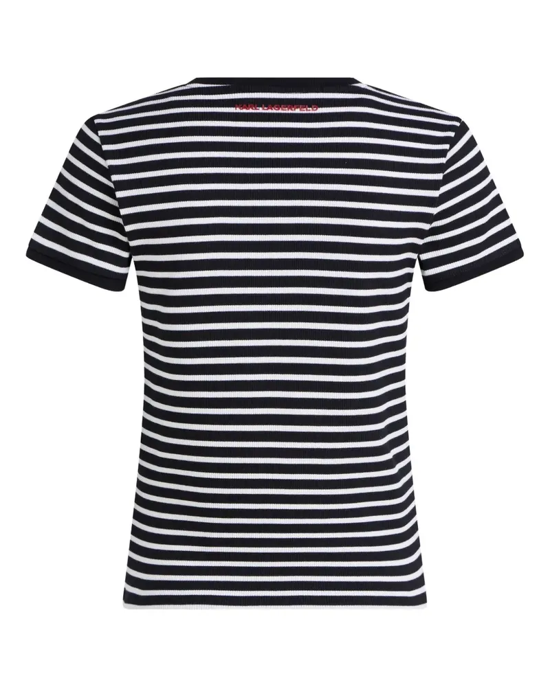 Karl Lagerfeld Gestreiftes T-Shirt - Schwarz Schwarz