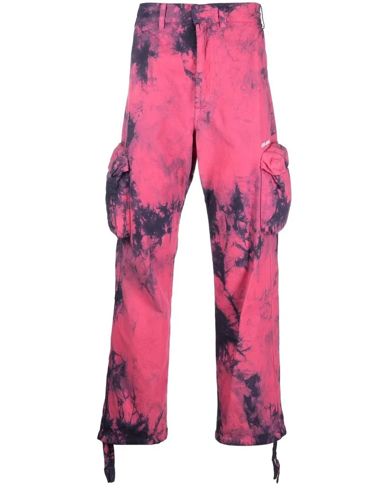 OFF-WHITE Cargohose mit Batikmuster Rosa