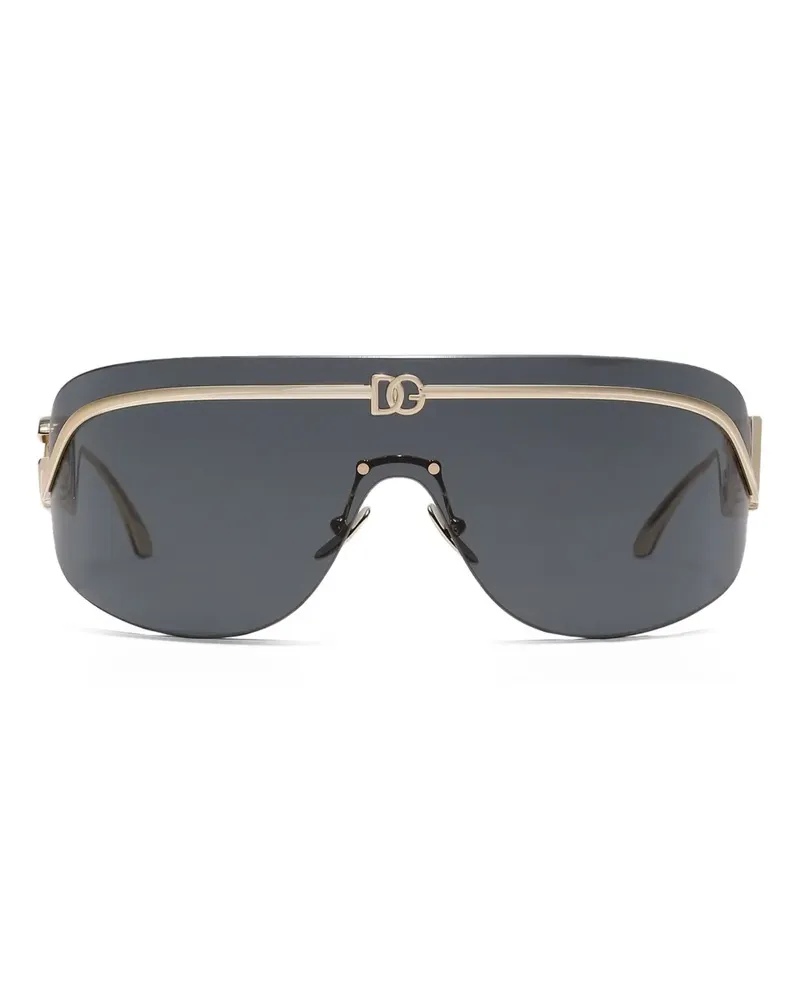 Dolce & Gabbana Sonnenbrille mit Shield-Gestell - Gold Gold