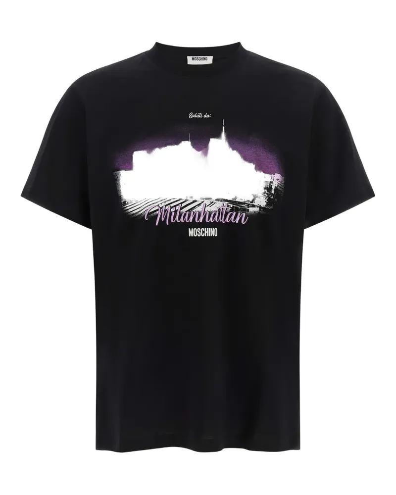Moschino Milanhattan T-Shirt mit Print - Schwarz Schwarz